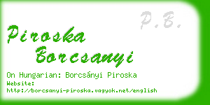 piroska borcsanyi business card