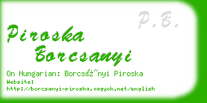 piroska borcsanyi business card